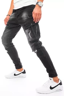 Férfi slim fit katonai jogger farmernadrág fekete színben Dstreet UX3254