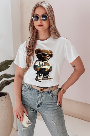 Női mackós póló fehér Dstreet RY2862 RY2862