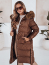 Női steppelt téli kabát szőrmével STYLEBELLA barna Dstreet TY5009