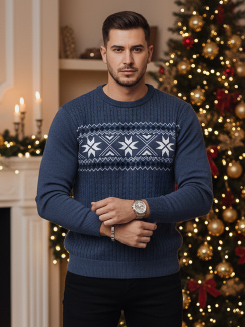 Férfi kék pulóver Dstreet WX2279z