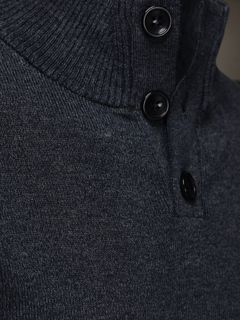 Férfi pulóver állógallérral, tengerészkék Dstreet WX2357