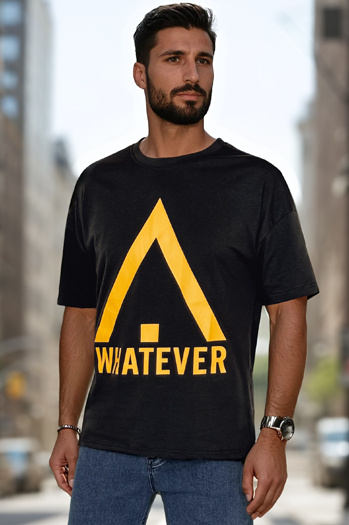 Férfi nyomtatott póló fekete Dstreet RX5666