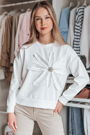 Női oversize blúz PETITKA virággal ekrü Dstreet BY1387