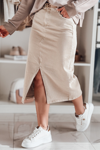 Midi farmer szoknya MIDIWAY bézs Dstreet CY0479