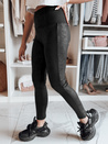 Női magas derekú, viaszos leggings NIVANA fekete Dstreet UY2295