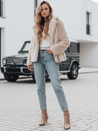 Női szőrmebunda GLAMFLUFFY rövid bézs Dstreet TY4984
