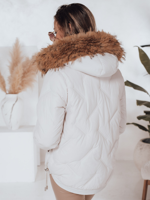 Női télikabát COLDLIKE steppelt kapucnival fehér Dstreet TY5002