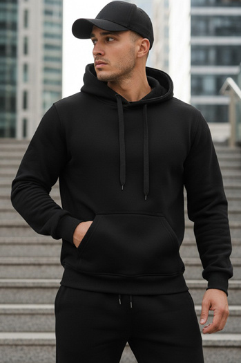 Férfi fekete pulóver Dstreet BX5914