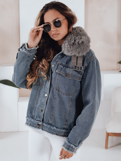 Női FURDENIM farmer dzseki szőrmével világoskék Dstreet TY4755