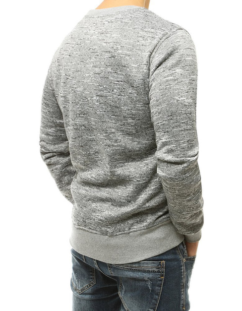 Férfi pulcsi kapucni nélkül világosszürke színben BX4816