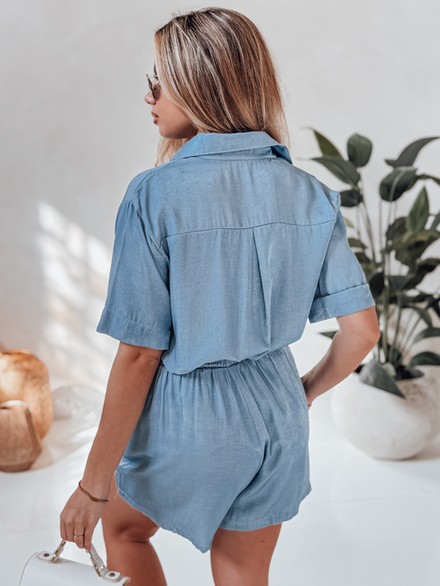 Női lenvászon oversize szett LINEN LOVE világoskék Dstreet AY1139