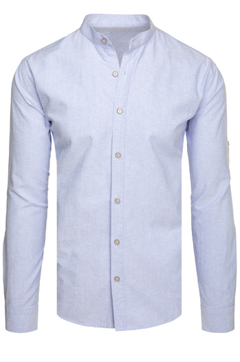 Férfi karcsú galléros hosszú ujjú ing kék Dstreet DX2662