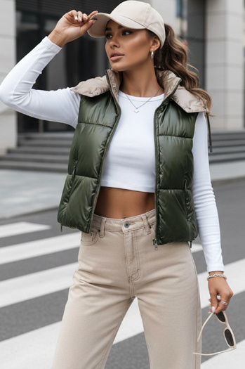 Női steppelt sportmellény OSHE zöld Dstreet TY3704