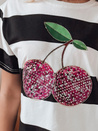 Női oversize csíkos póló SWEET DISCO fekete Dstreet RY2861_4