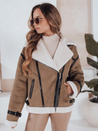 Női báránybőr dzseki barna Dstreet TY5124