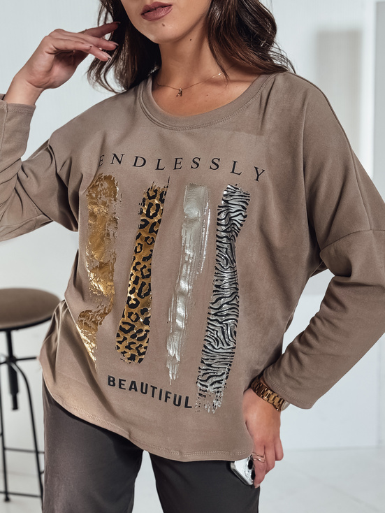 Női oversize blúz MODEZINE bézs Dstreet RY2688 Dstreet RY2688