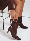 Női szarvasbőr barna csizma Dstreet ZY1207