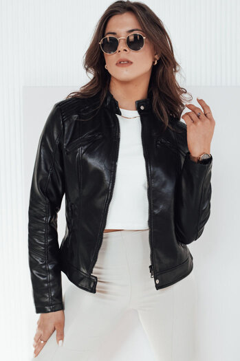 Női bőrdzseki KLIROS fekete Dstreet TY4159