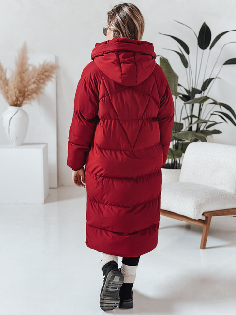 Női téli hosszú steppelt kabát COZYSEASON gesztenyebarna Dstreet TY4955