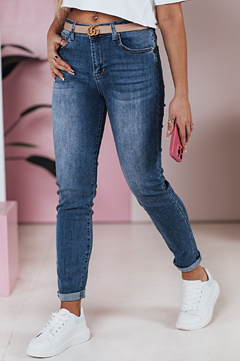 Női farmer nadrág slim fit medium FLEXI navy blue Dstreet UY2389