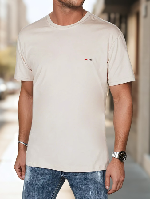Férfi hímzett cappuccino póló Dstreet RX5638