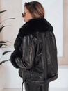 Kurtka damska zimowa GIRLROCK czarna ramoneska z futerkiem Dstreet TY5121 