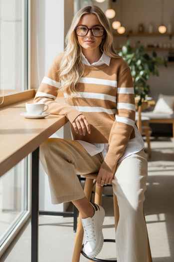 Női hosszú pulóver ASTRIDA Szín Camel DSTREET MY2226