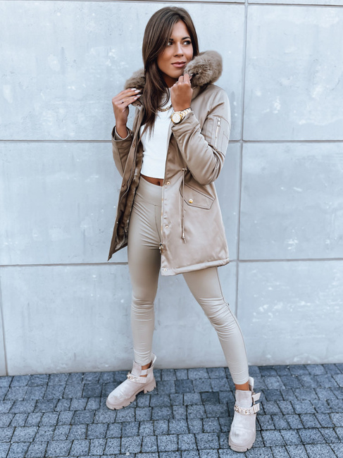 Női téli parka kabát GODDESS bézs Dstreet TY3868 TY3868