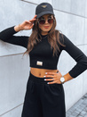 Női szett széles szárú nadrág és crop top ASTRAL ALLURE fekete Dstreet AY0920_3