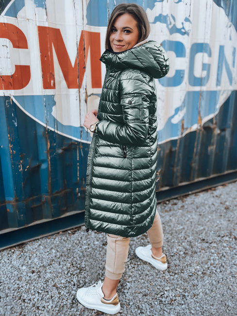 Női steppelt télikabát LESSI zöld Dstreet TY5524 TY5524