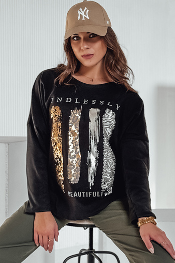 MODEZINE női oversize blúz fekete Dstreet RY2690