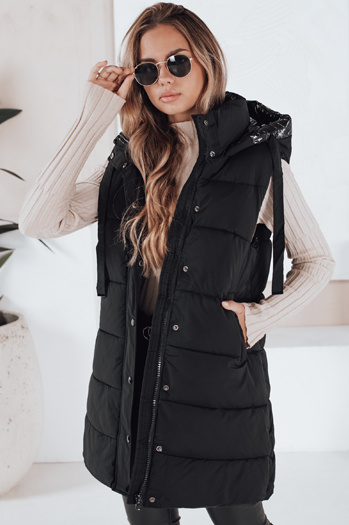 Női steppelt mellény TOLIS fekete színben Dstreet TY3297