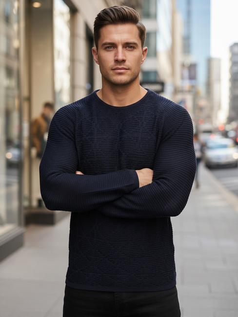 Férfi sötétkék pulóver WX2300z