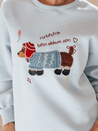 Női oversize pulóver hímzéssel DOGSWEETY kék Dstreet BY1479_3