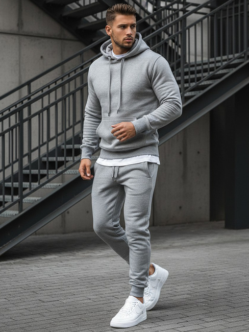 Kenguru típusú férfi pulcsi kapucnival szürke színben BX3646