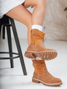 Női szarvasbőr camel csizma Dstreet ZY1278