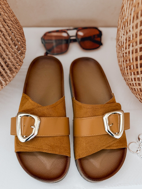NOLVINA női camel flip-flopok Dstreet ZY0976