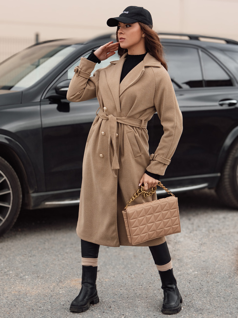 Női oversize kabát CAMELLYN hosszú camel Dstreet NY0743 NY0743