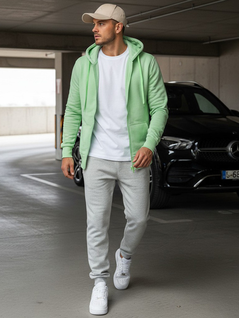 Mentás színű férfi pulcsi kapucnival Dstreet BX5230