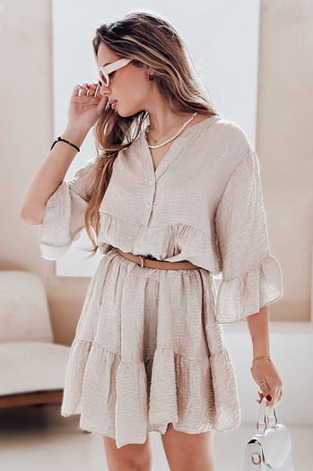 Nyári muszlin ruha LYVONNE világos bézs Dstreet EY2615