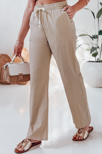 Női alkalmi széles szárú nadrág BOHO DAY khaki Dstreet UY2648