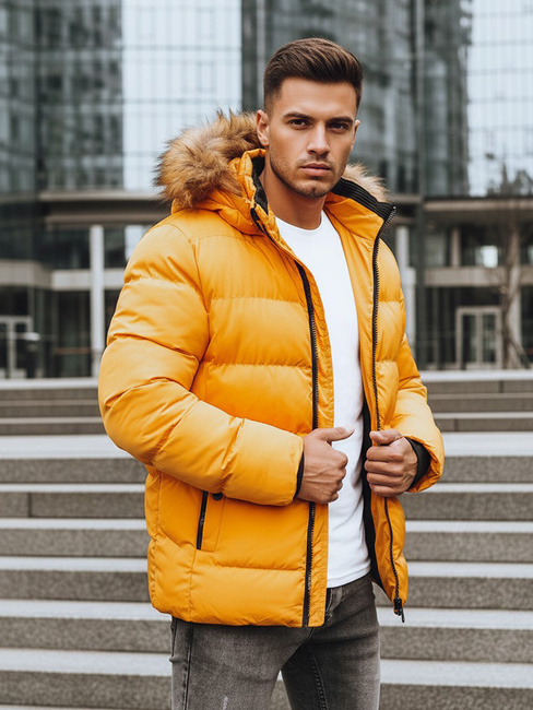 Férfi téli dzsekik sárga Dstreet TX4162