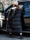 Női télikabát BALLMODA hosszú szőrmével fekete Dstreet TY4586