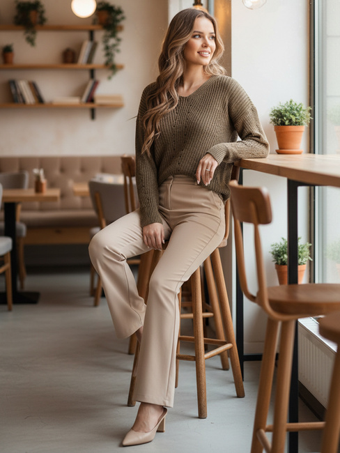 Női pulóver MONAVIA bézs Dstreet MY2405