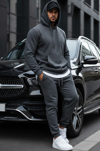 Kenguru típusú férfi pulcsi kapucnival antracit színben BX2085