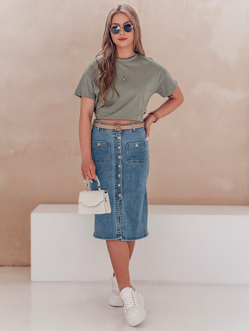Denim midi szoknya GUZIKOVA kék Dstreet CY0509