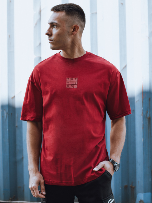 Férfi nyomtatott póló gesztenyebarna Dstreet RX5522