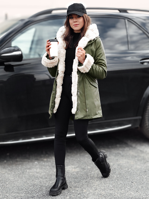 Női téli parka dzseki ARCTIC zöld Dstreet TY4782