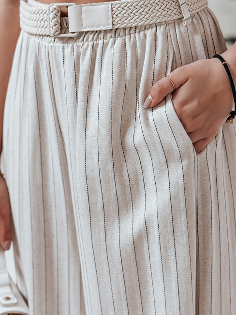 Női széles szárú nadrág övvel SUMMERLINE bézs Dstreet UY2697