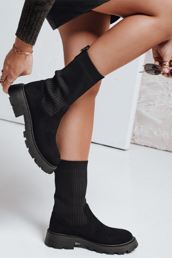 Női zoknis csizma fekete Dstreet ZY1133 ZY1133
